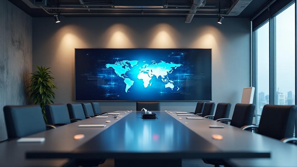 Modern corporate meeting room with AV technology